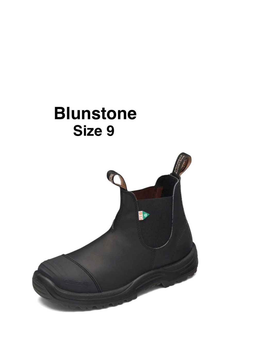 Blundstone 168  Work & Safety
Boot Rubber Toe Cap Black Size 9⭐️⭐️⭐️⭐️